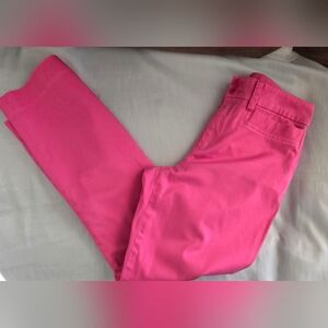 Lauren Ralph Lauren Cropped Slacks Sz 4 Bright Pink Mid Rise Euc